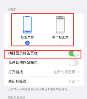 火炬开发区街道iPhone授权维修分享Safari浏览器如何切换标签栏位置 