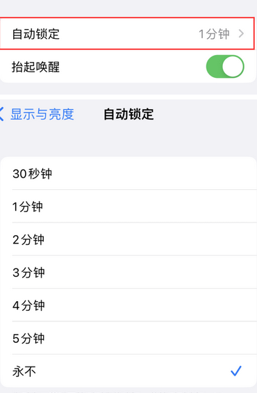 火炬开发区街道苹果换屏维修分享无法调整iPhone自动锁屏的时间怎么办