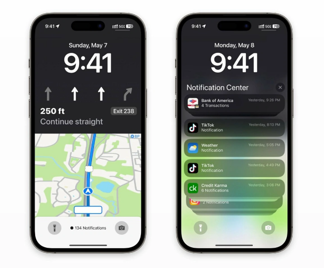 火炬开发区街道苹果维修服务分享iOS17锁屏地图导航半屏显示长什么样 
